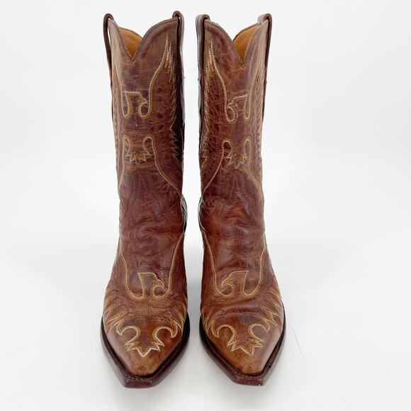 Vintage y2k Old Gringo Tan Elvis Eagle Stitched Western Cowgirl Boot size 7 - Picture 5 of 10